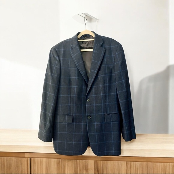 Brooks Brothers Navy and Black Plaid Blazer - Picture 1 of 4